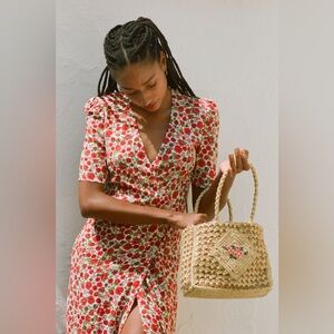 Rouje Red Floral Midi Dress